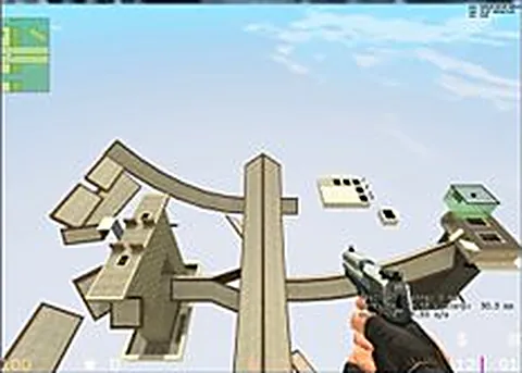 CS Surf running in a web browser, shooter game, no download