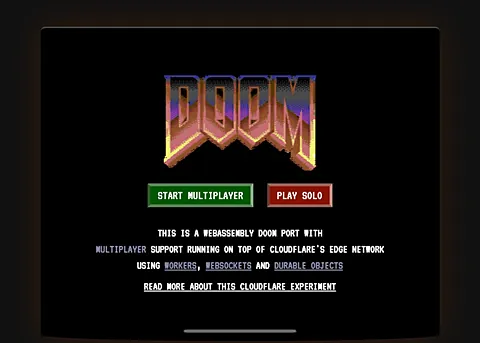 DOOM (Browser) running in a web browser, shooter game, no download