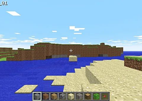 Minecraft Classic running in a web browser, sandbox game, no download