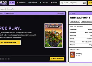 Minecraft 1.8.8 (Eaglercraft) running in a web browser, Sandbox & Open World game, no download