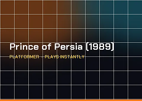 Prince of Persia (1989) running in a web browser, platformer game, no download