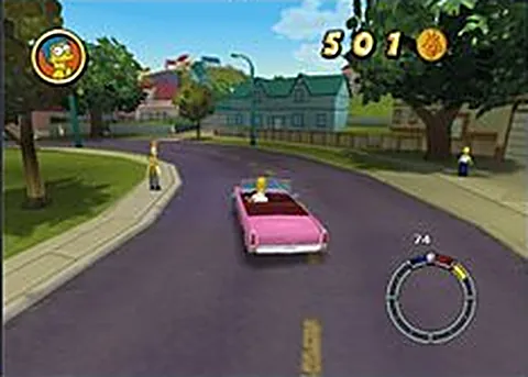 The Simpsons: Hit & Run running in a web browser, sandbox game, no download